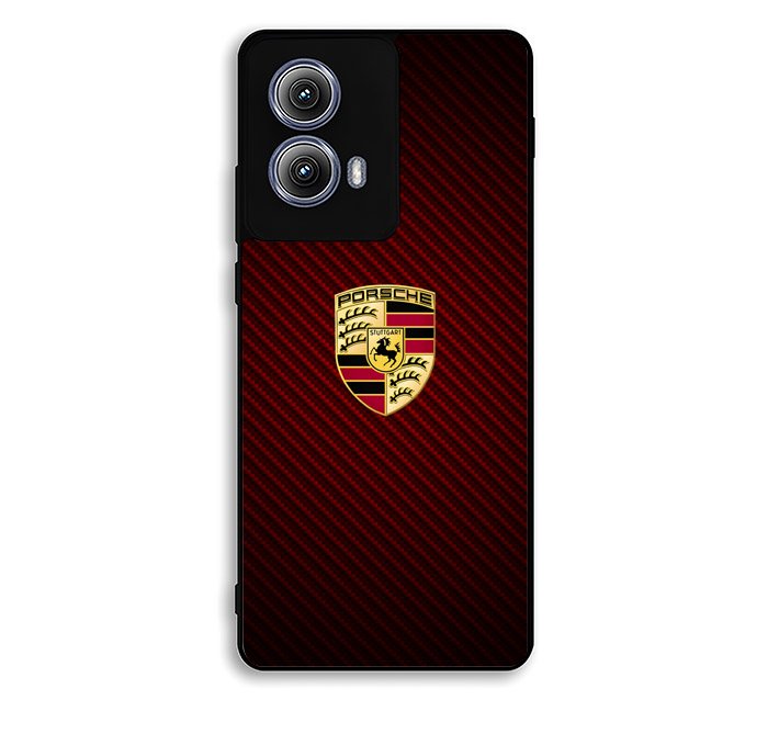 Porsche Logo Carbon Red Motorola Moto Edge 2024 Case DC4426