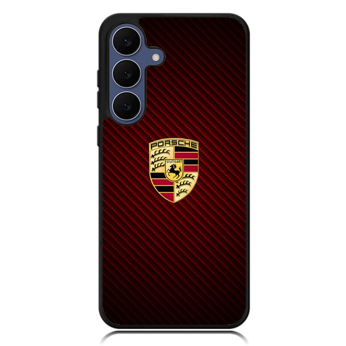 Porsche Logo Carbon Red Samsung Galaxy S25 FE DC1506