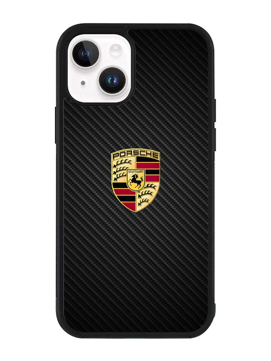 Porsche Logo Carbon iPhone 15 Case BLN2846