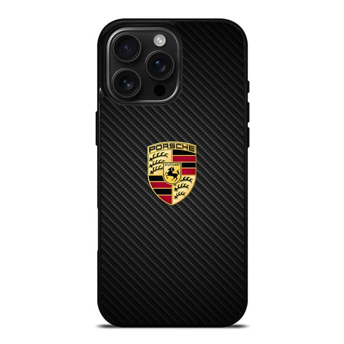 Porsche Logo Carbon iPhone 16 Pro Case DC1505