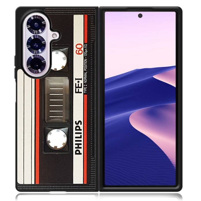 Retro Cassette Kaset Samsung Galaxy Z Fold 7 Case DC1574
