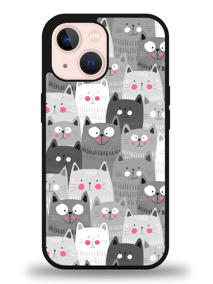 Cat Pattern iPhone 13 Mini Case