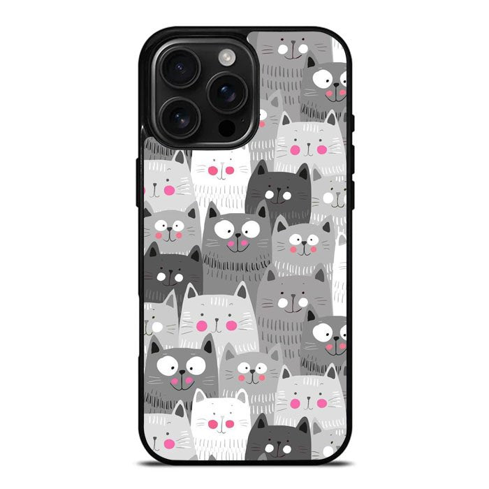 Cat Pattern iPhone 16 Pro Max Case DC0298
