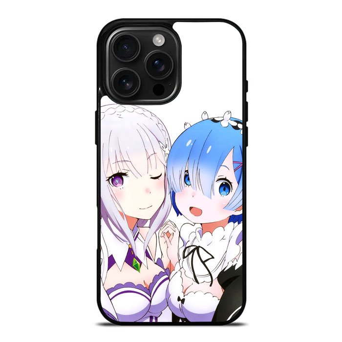 Emilia Rem Re Zero Anime iPhone 16 Pro Max Case DC0603