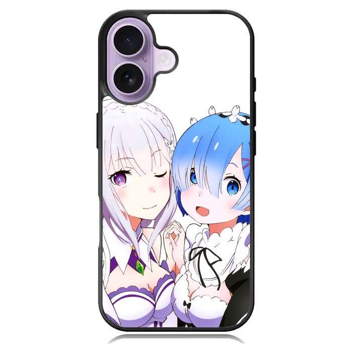 Emilia Rem Re Zero Anime iPhone 16 Plus Case DC0603