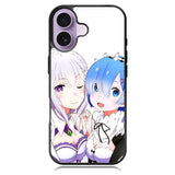 Emilia Rem Re Zero Anime iPhone 16 Plus Case DC0603