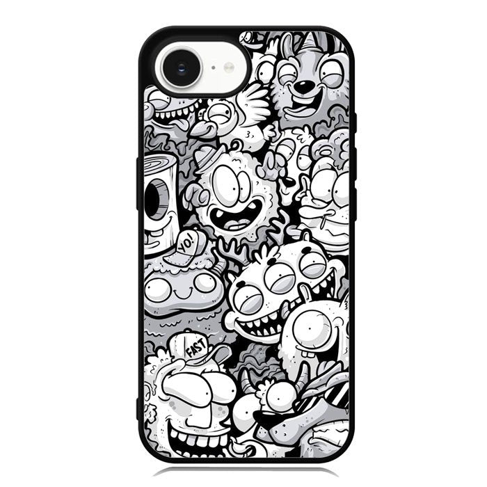 Doodle Art Cartoon iPhone 16e Case DC0545