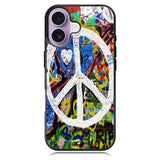 Peace Sign Graffiti Love Art Case iPhone 16 Case DC1388