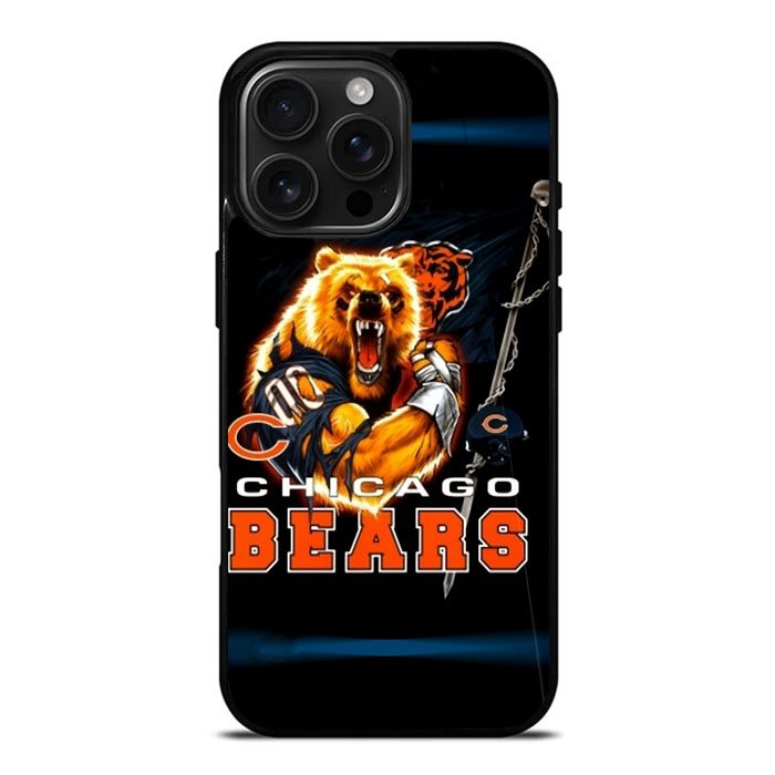 Rare Chicago Bears Nfl Team Bear Mascot Case iPhone 16 Pro Case DC1548