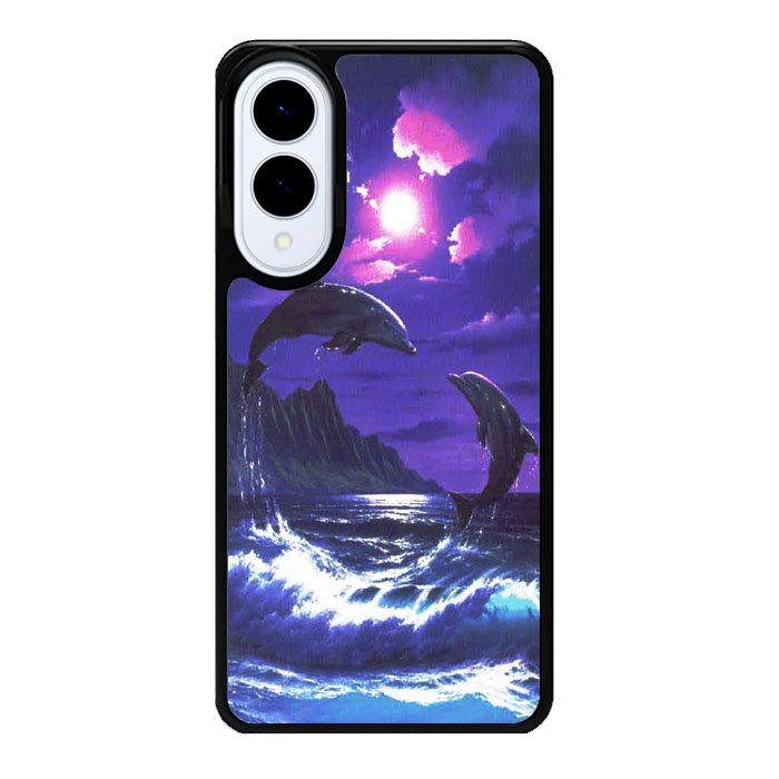 Purple Night Dolphins Beautiful Case Samsung Galaxy S25 Edge DC1522