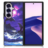 Purple Night Dolphins Beautiful Case Samsung Galaxy Z Fold 7 Case DC1522
