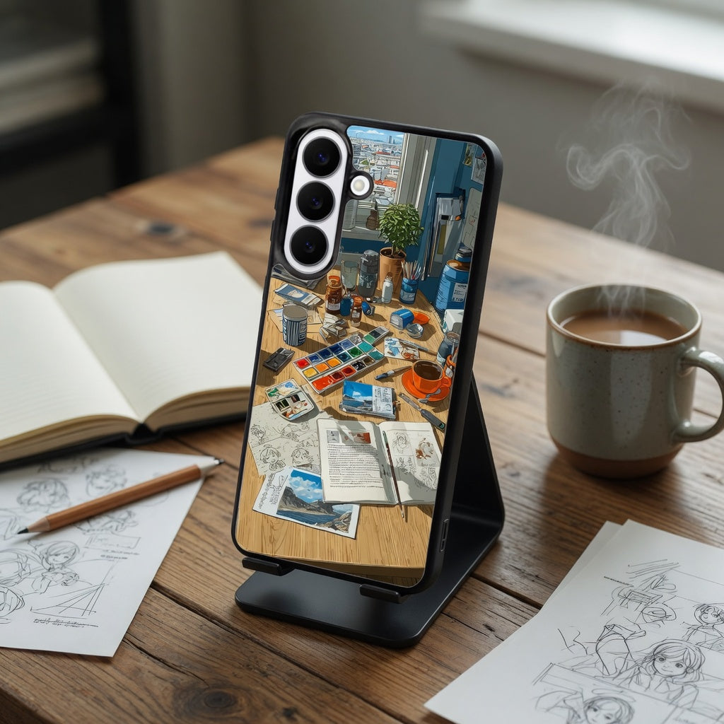 Art Studio Desk Phone Case – Protective Artist Case Compatible with iPhone, Samsung & Google Pixel