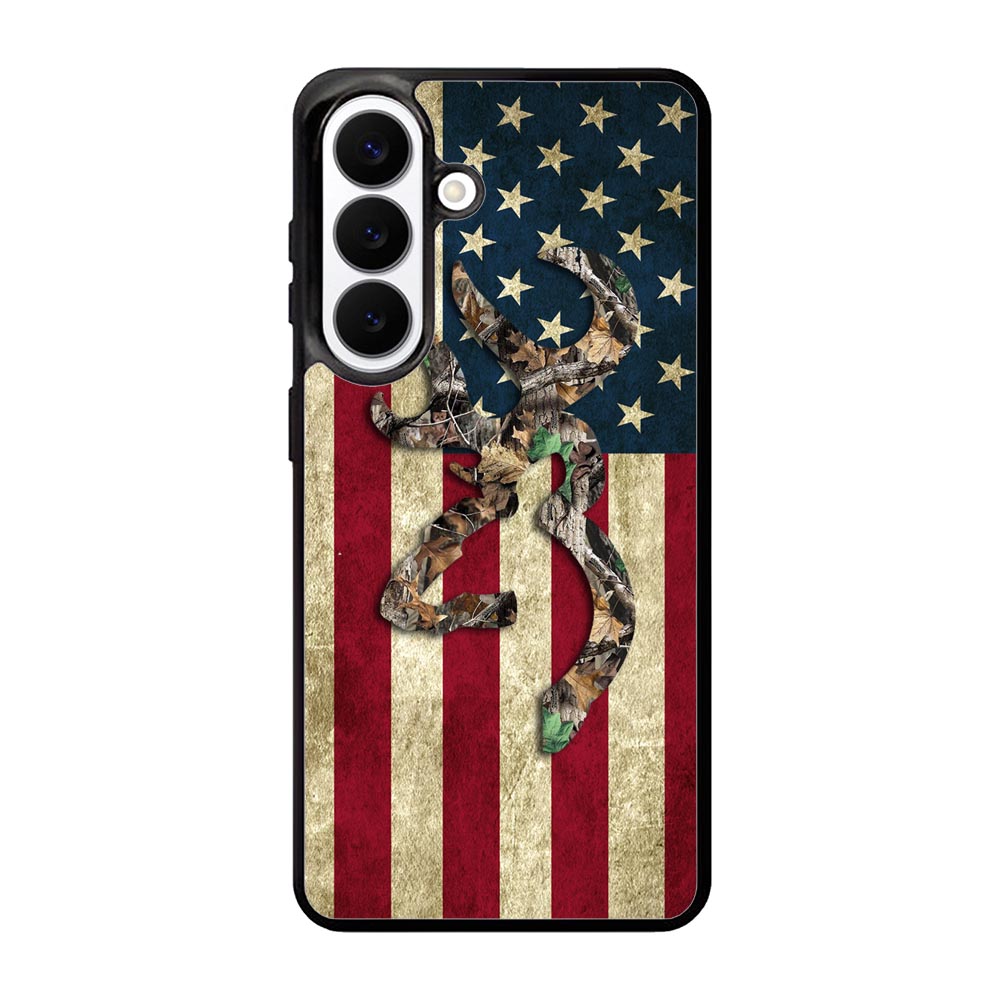 Browning Deer Real Tree Camo Usa Flag Samsung Galaxy S26 Case DC0245