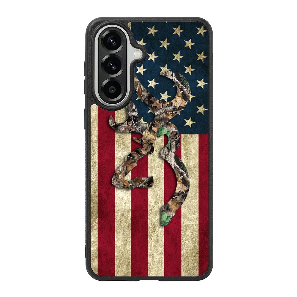 Browning Deer Real Tree Camo Usa Flag Samsung Galaxy A57 Case DC0245