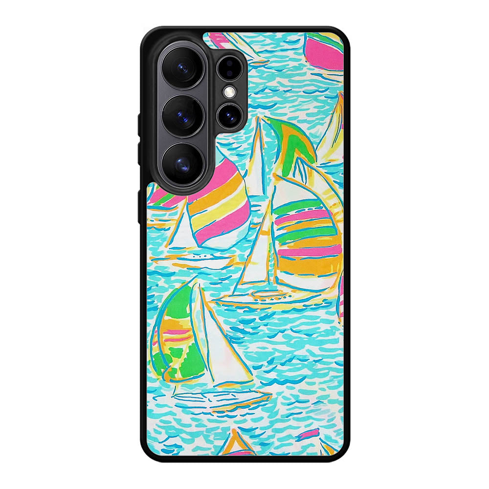 Lilly Pulitzer Sailboat Samsung Galaxy S26 Ultra phone case
