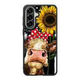 Cow With Tie SuNflower Samsung Galaxy A37 Case