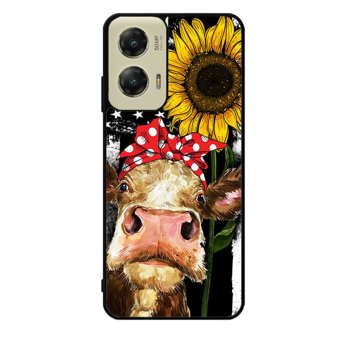 Cow With Tie SuNflower Motorola Moto G Stylus 5G 2024 Case