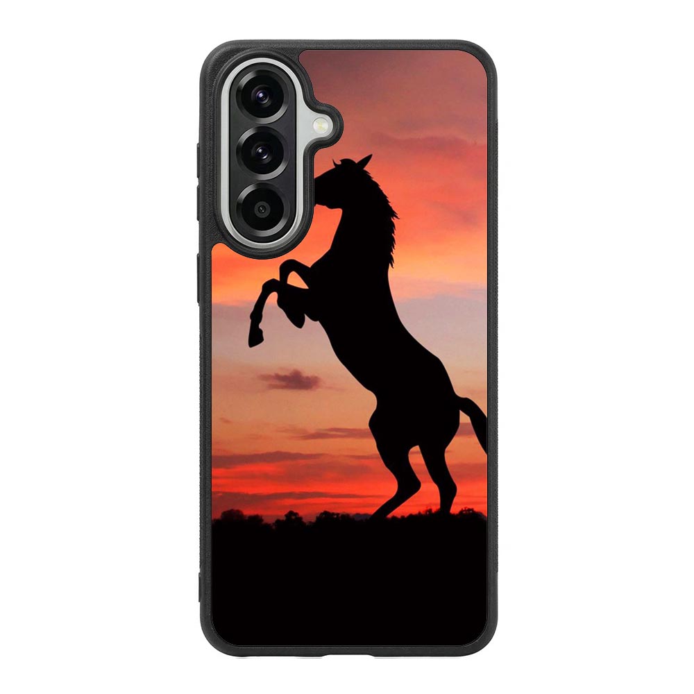 Horse Silhouette On Red Sunset Samsung Galaxy A37 Case