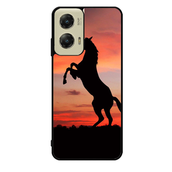 Horse Silhouette On Red Sunset Motorola Moto G Stylus 5G 2024 Case