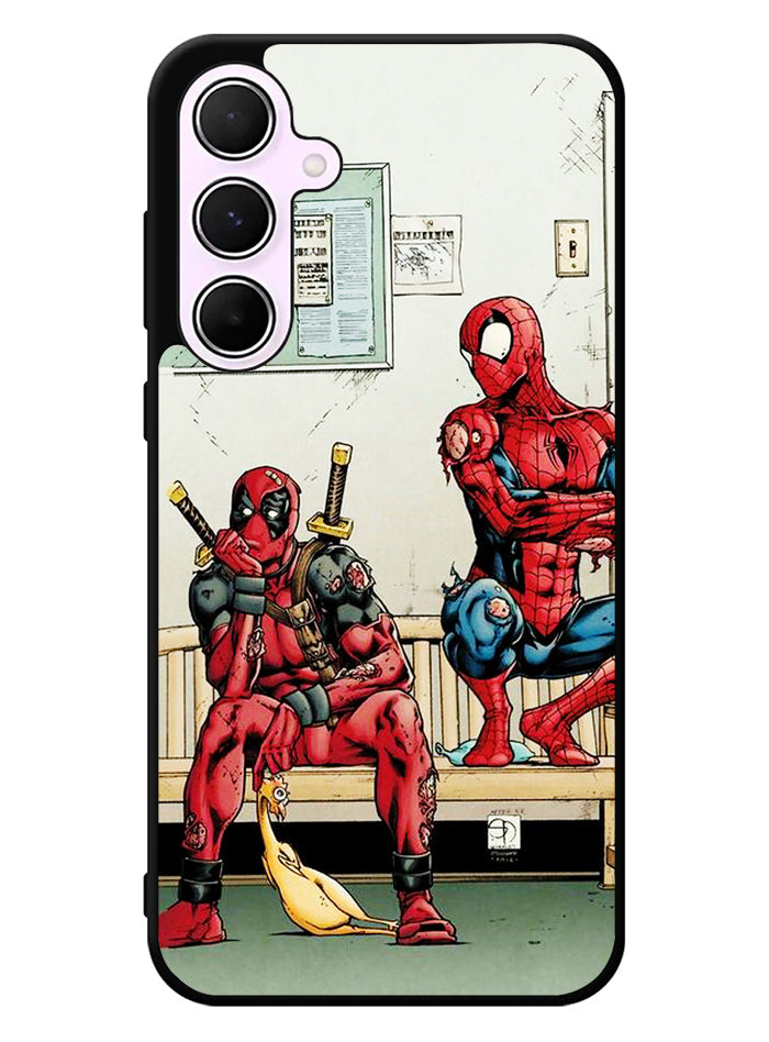 Funny Spiderman and Deadpool Samsung Galaxy A35 5G Case