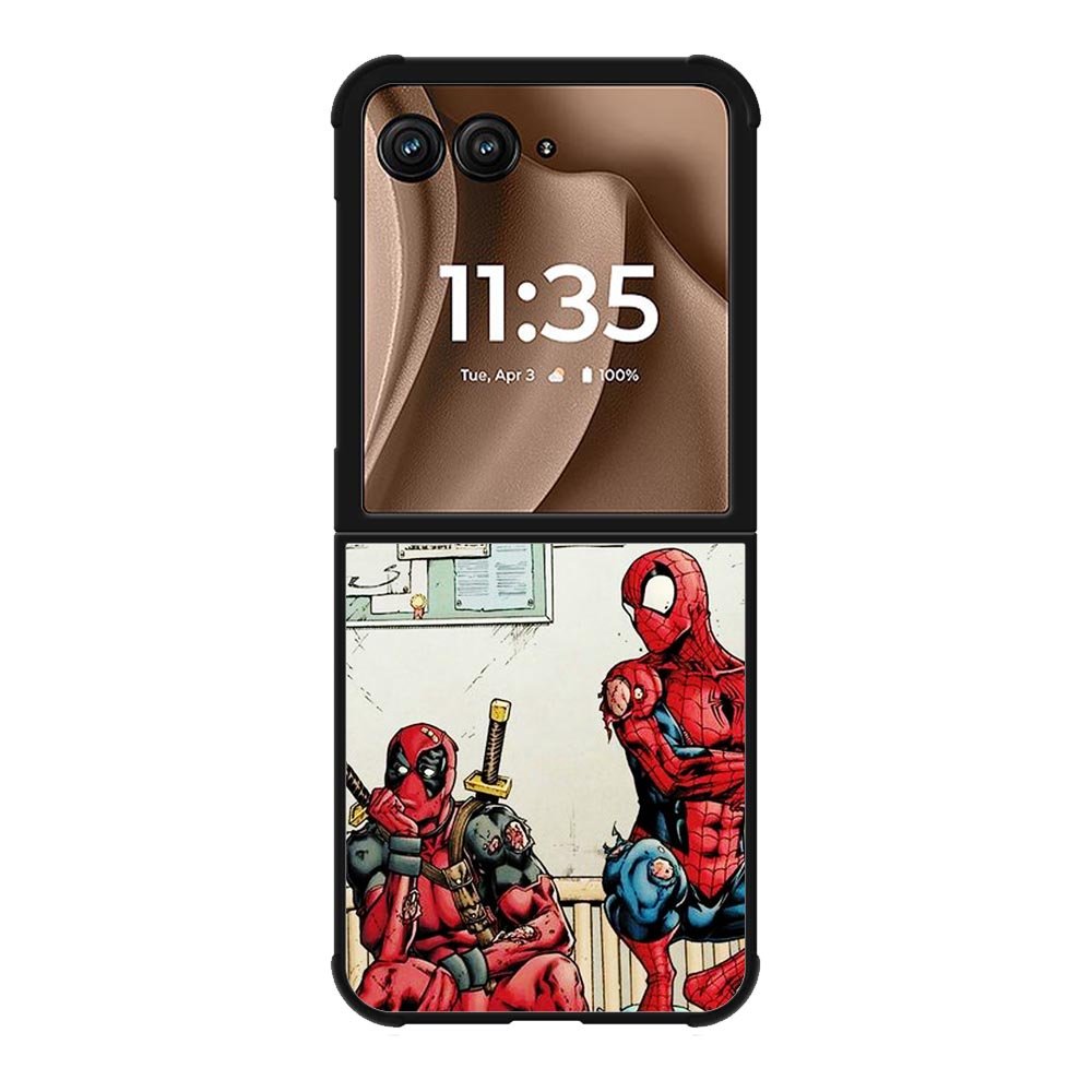 Funny Spiderman and Deadpool Motorola Moto RAZR Plus 2025 Case