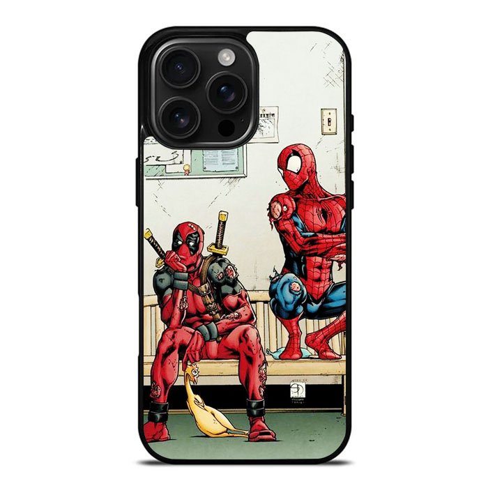 Funny Spiderman And Deadpool iPhone 16 Pro Max Case DC0668