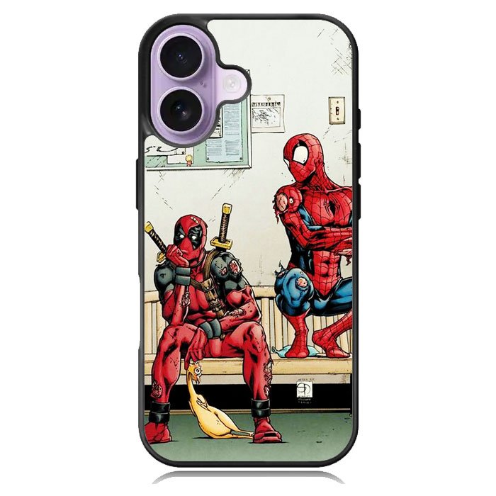 Funny Spiderman And Deadpool iPhone 16 Plus Case DC0668