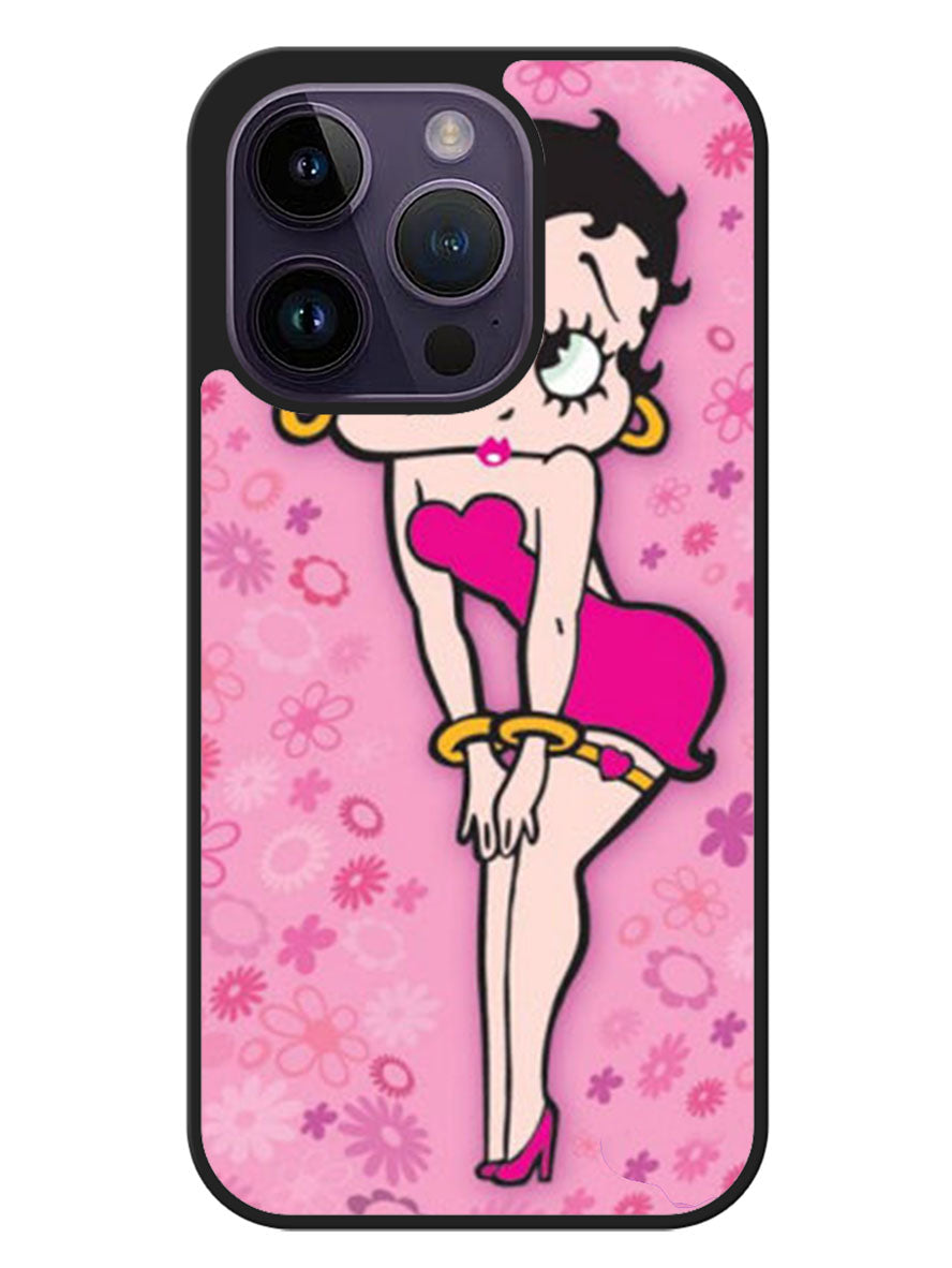 Betty Boop Pink Background flowers Google iPhone 14 Pro Case BLN1885
