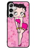 Betty Boop Pink Background flowers Samsung Galaxy S25 5G Case