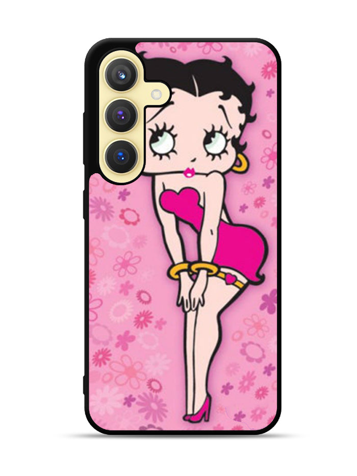 Betty Boop Pink Background flowers Samsung Galaxy S25 Plus 5G , Samsung Galaxy S25+ 5G Case