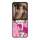 Betty Boop Pink Background flowers Motorola Moto RAZR Plus 2025 Case