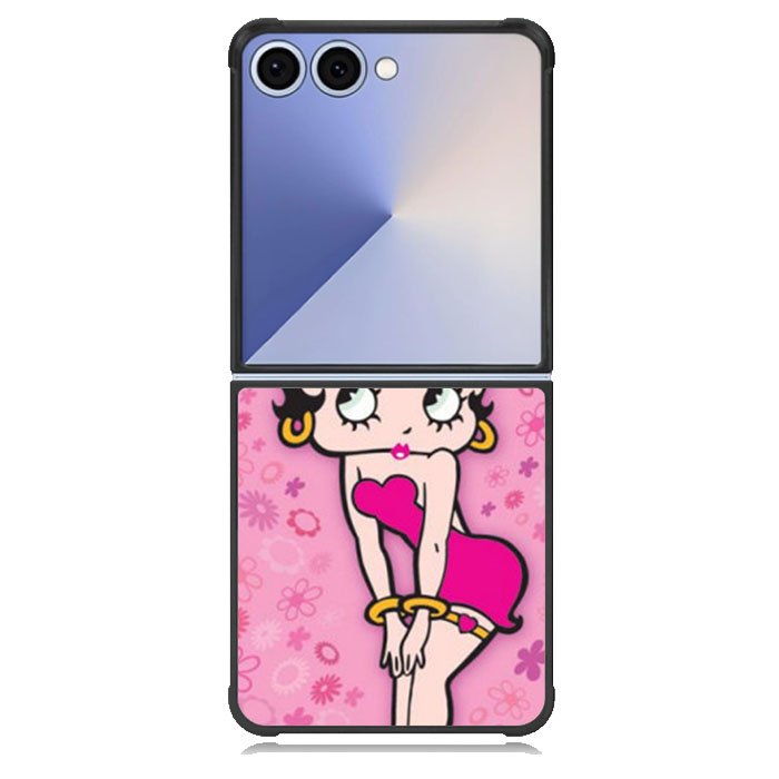 Betty Boop Pink Background Flowers Samsung Galaxy Z Flip 7 Case DC0179