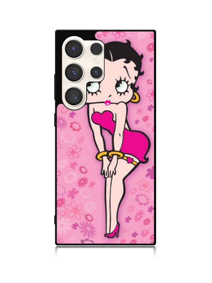 Betty Boop Pink Background flowers Samsung Galaxy S25 Ultra 5G Case