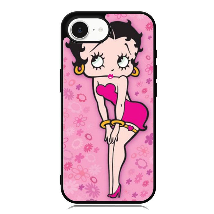 Betty Boop Pink Background Flowers iPhone 16e Case DC0179