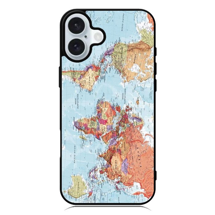 Map Global iPhone 16 Case