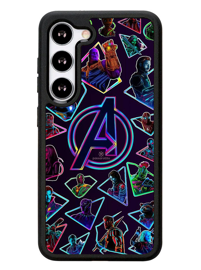 Avengers Logo And All Hero Samsung Galaxy S23 Plus 5G / Samsung Galaxy S23+ 5G Case
