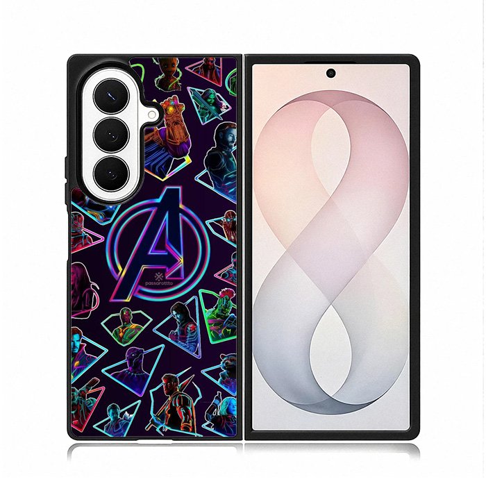 Avengers Logo And All Hero Samsung Galaxy Z Fold 8 Ultra Case