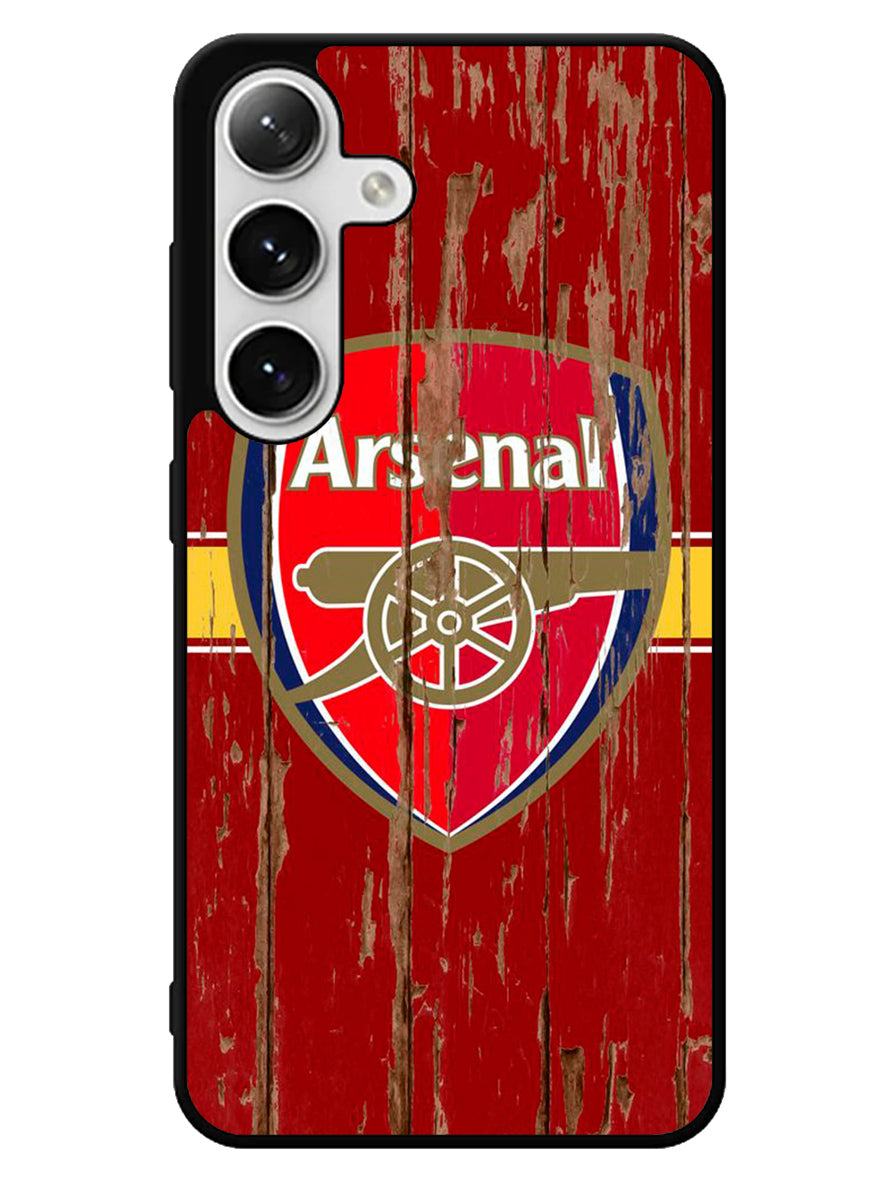Arsenal Logo In The Wood Samsung Galaxy S25 5G Case
