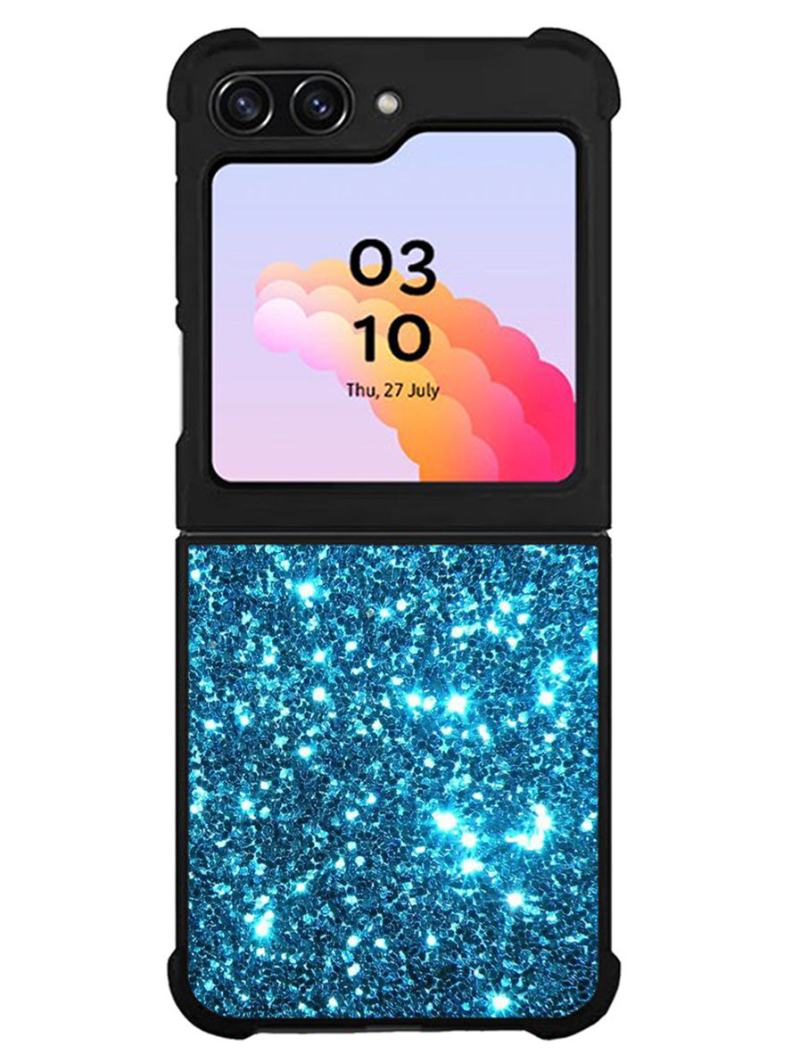 Blue bling sparkling sparkles Samsung Galaxy Z Flip 5 5G 2023 Case