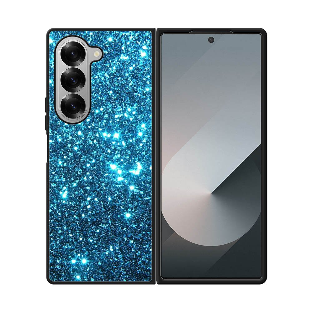 Blue bling sparkling sparkles Samsung Galaxy Z Fold 7 5G Case