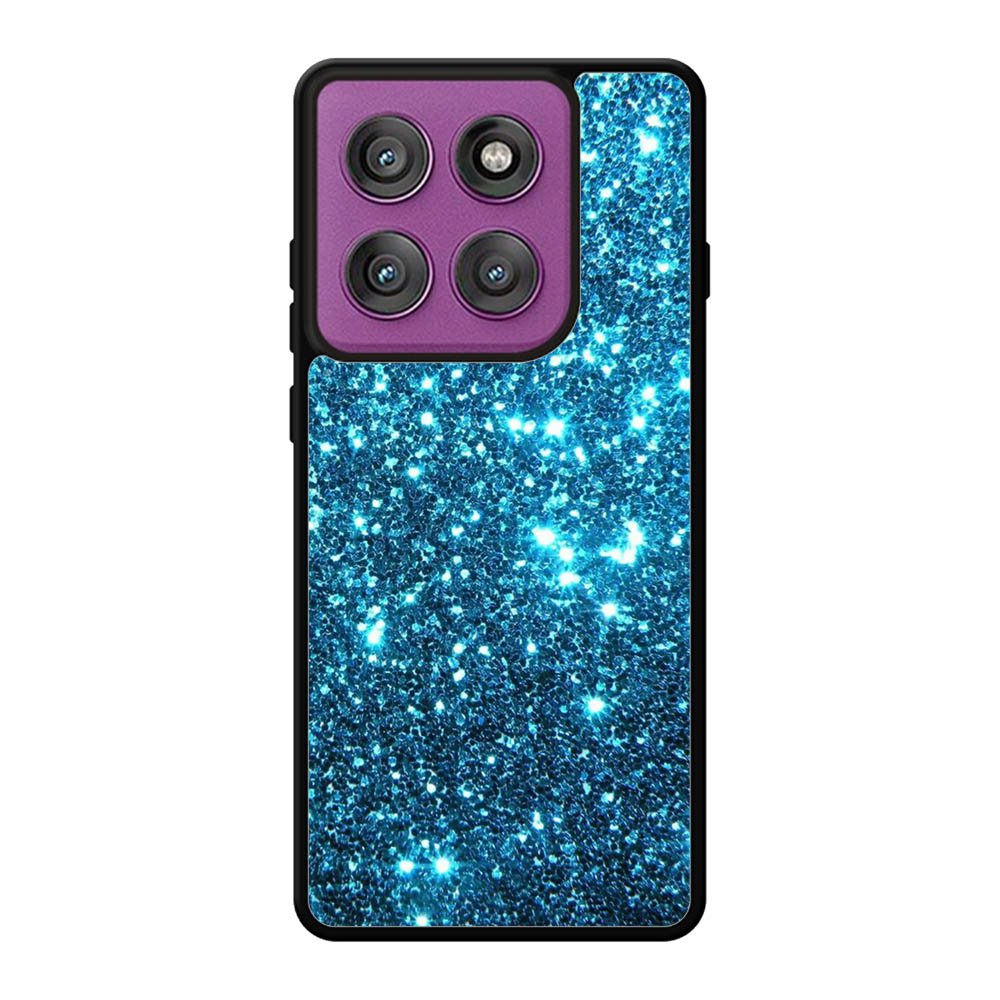 Blue bling sparkling sparkles Motorola Moto Edge 60 Pro Case