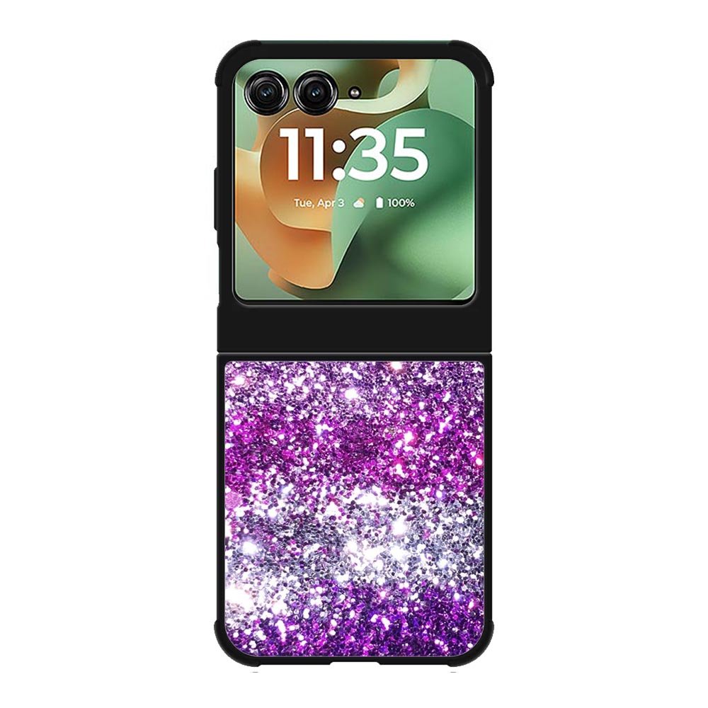 Pink Purple Silver Bling Sparkling Sparkles Motorola Moto RAZR 2025 Case