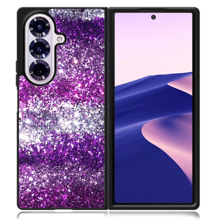 Pink Purple Silver Bling Sparkling Sparkles Samsung Galaxy Z Fold 7 Case DC1437
