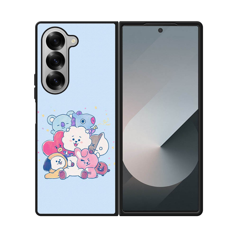 BTS BT21 Blue Texture Samsung Galaxy Z Fold 7 5G Case
