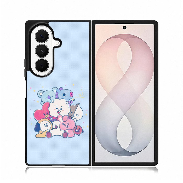 BTS BT21 Blue Texture Samsung Galaxy Z Fold 8 Ultra Case