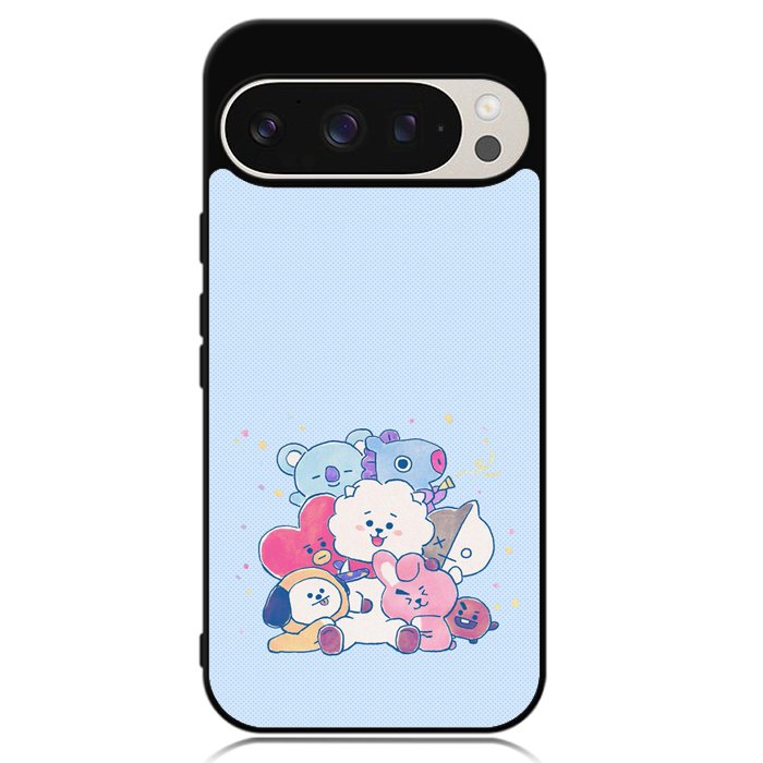 BTS BT21 Blue Texture Google Pixel 9 Pro XL Case