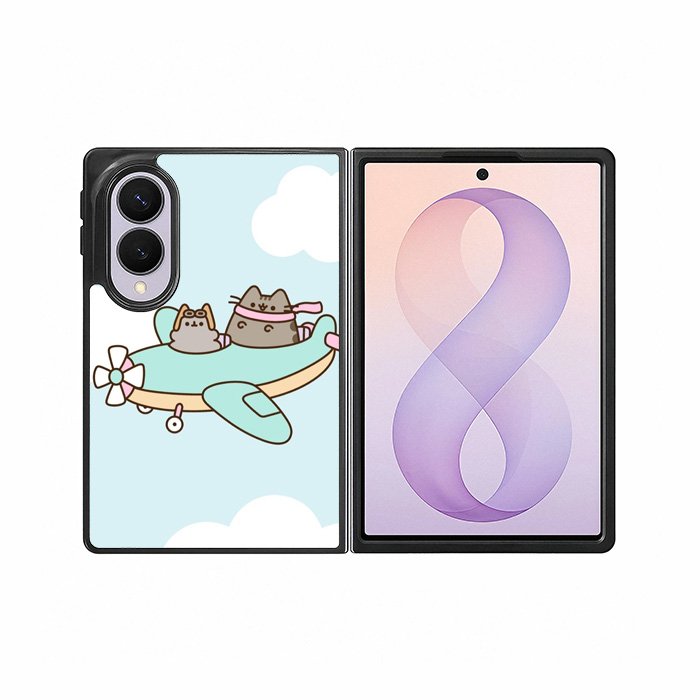 Pusheen The Cat Flying The Plane Samsung Galaxy Z Fold 8 Case DC1536