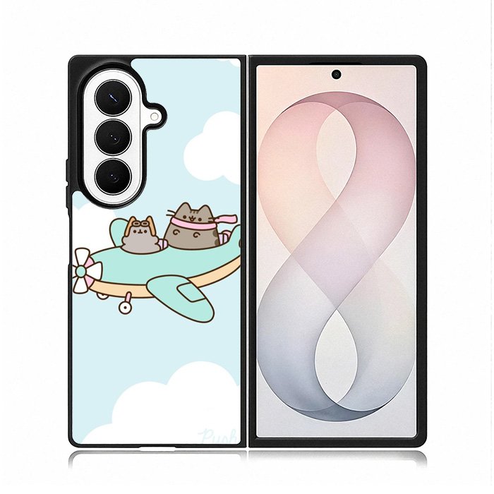 Pusheen The Cat Flying The Plane Samsung Galaxy Z Fold 8 Ultra Case DC1536