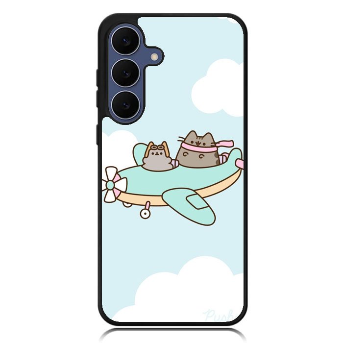 Pusheen The Cat Flying The Plane Samsung Galaxy S25 Plus , Samsung Galaxy S25+ Case DC1536