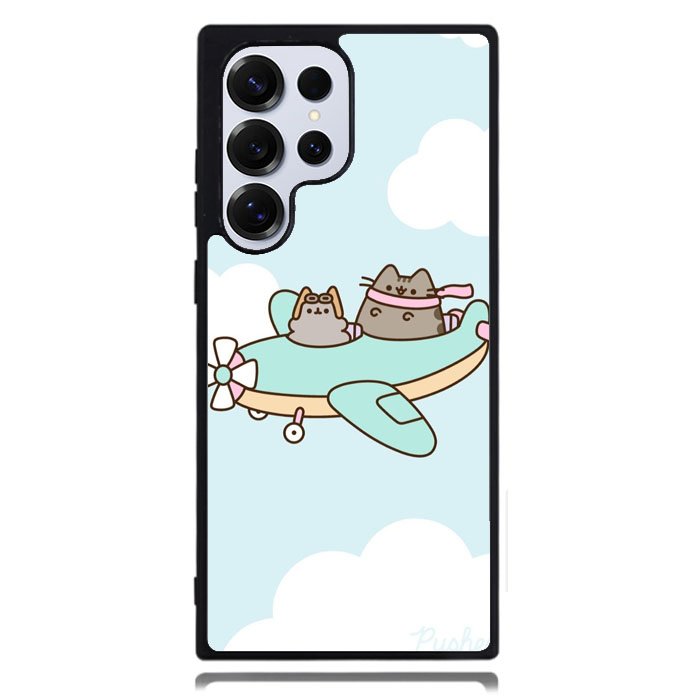 Pusheen The Cat Flying The Plane Samsung Galaxy S24 Ultra Case DC1536